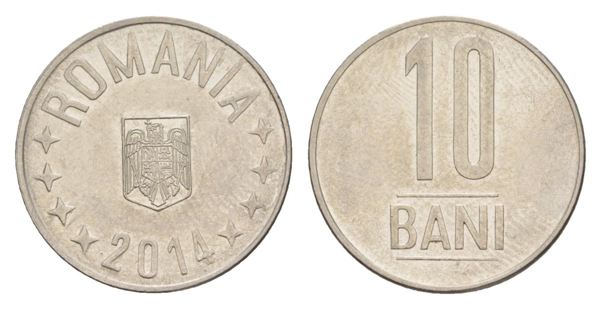 Румыния 10 бань (бани) 2014 KM 191 сталь плакированная никелем UNC 4632-1021