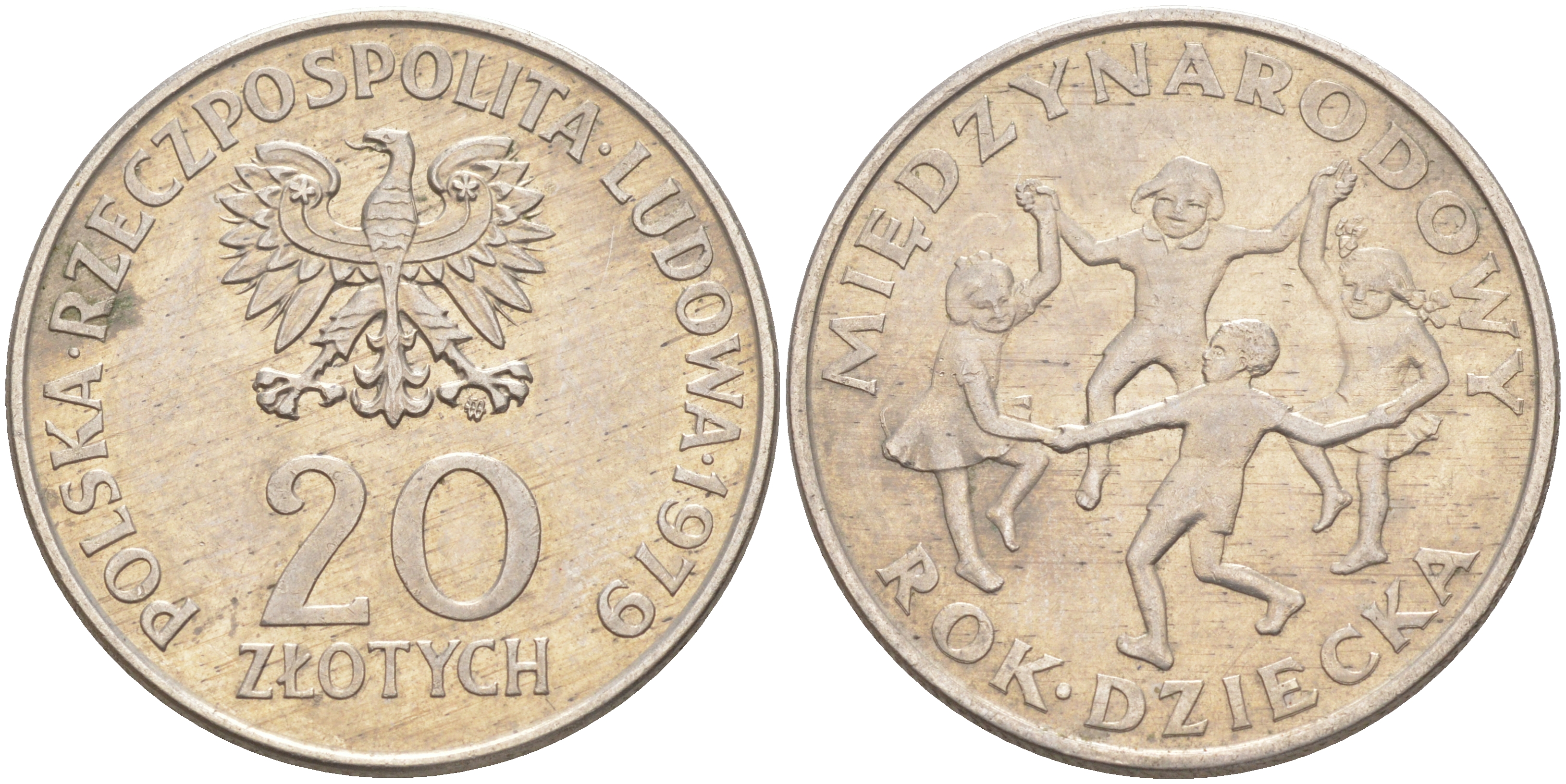 Польша 20 злотых 1979 Международный год детей KM 99 медно-никель 4111-324