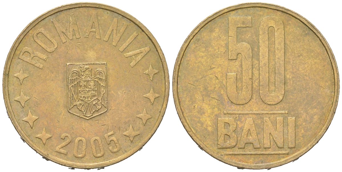Румыния 50 бань 2005 KM 192 никель латунь 183-951