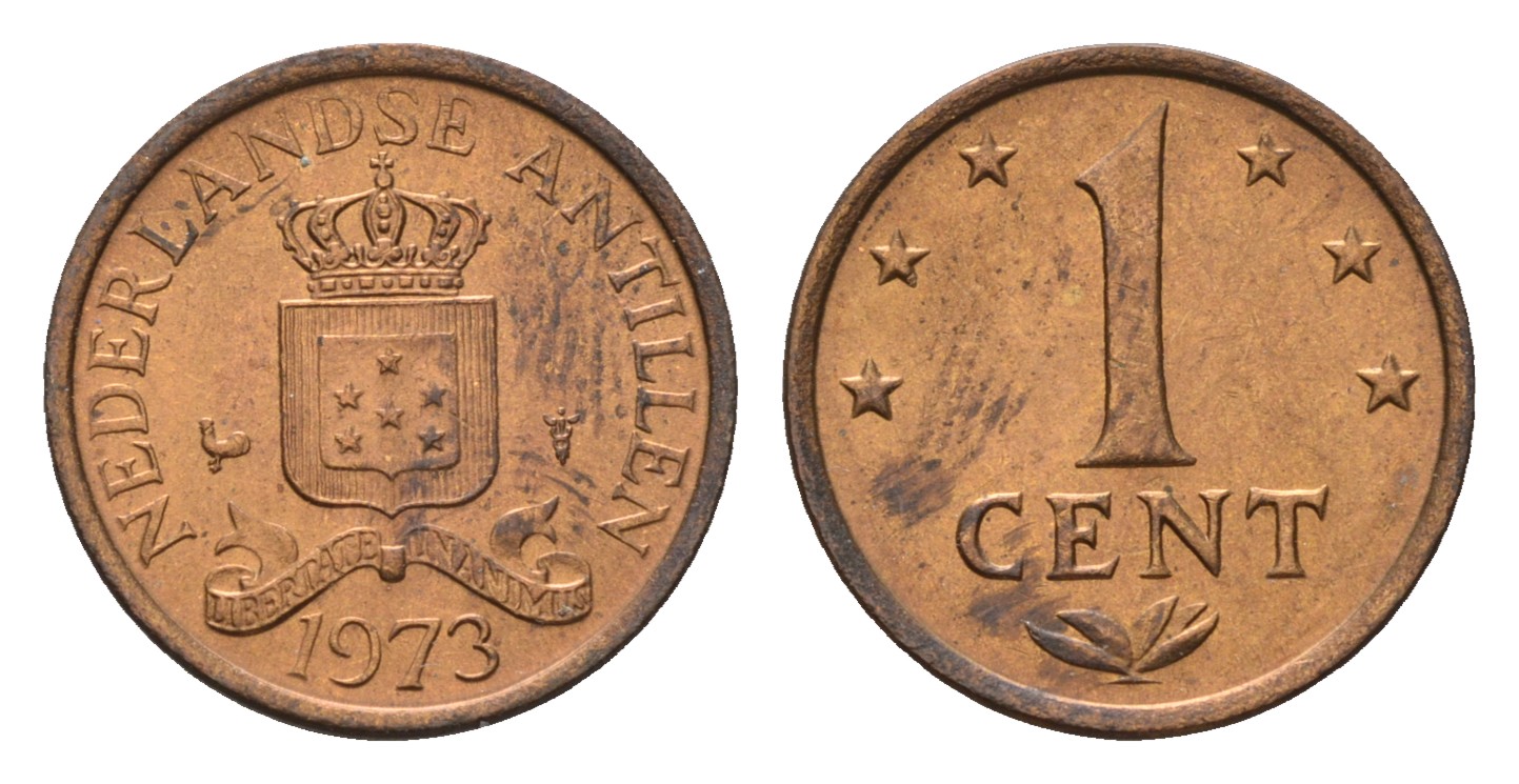Нидерландские Антильские острова (Нидерландские Антилы) 1 цент 1973 Юлиана (1948-1980) KM 8 бронза  UNC  3458-1234