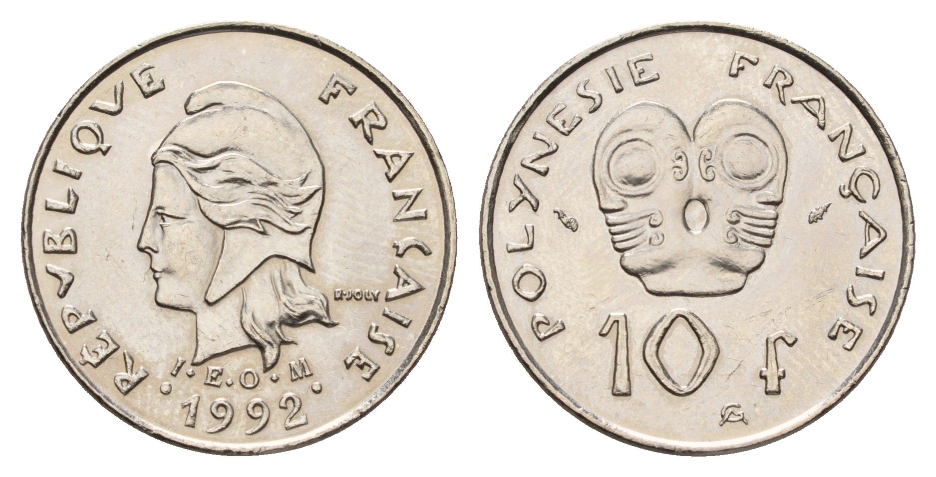Французская Полинезия 10 франков 1992 KM 8 никель UNC 177-244