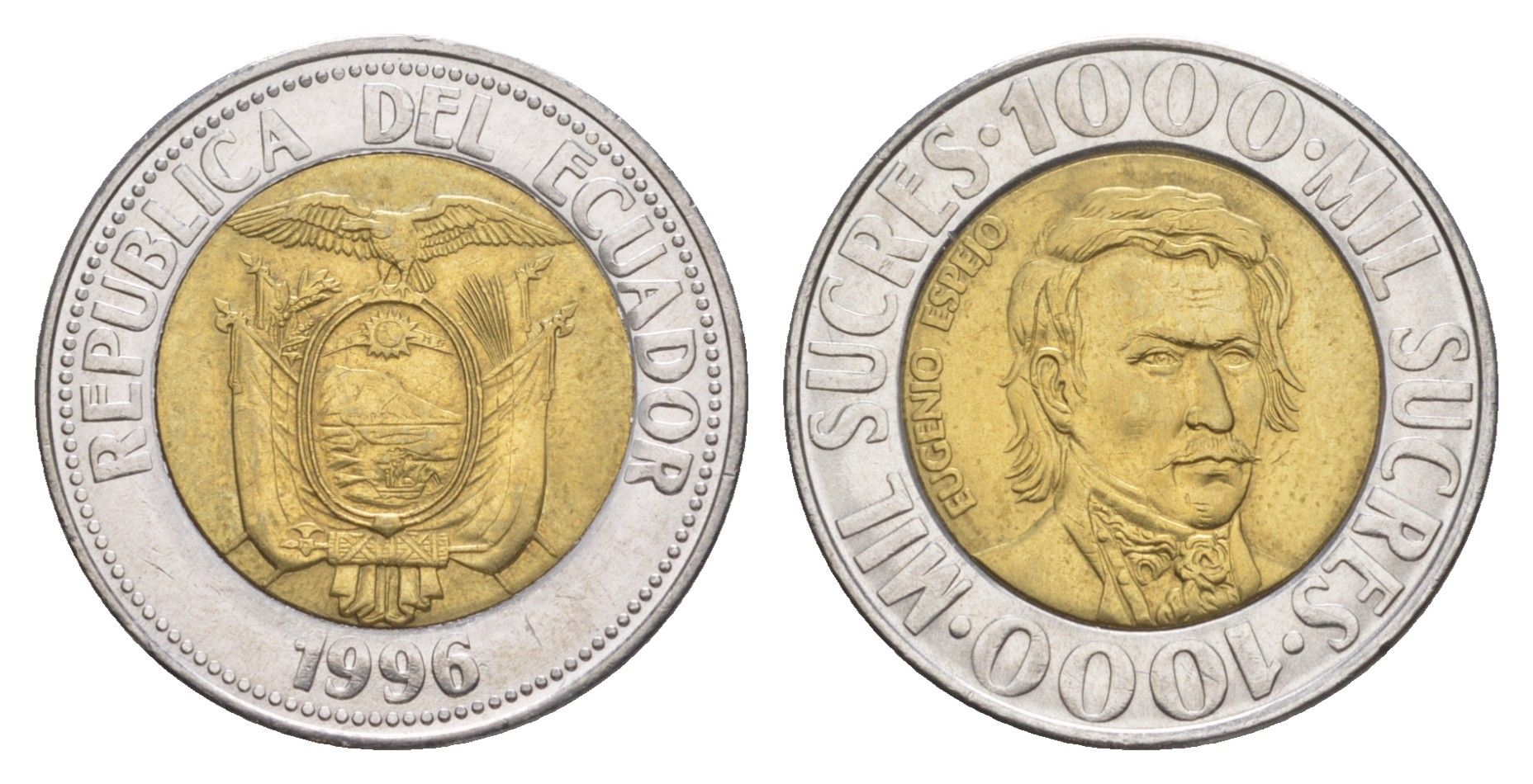 Эквадор 1000 сукре 1996 KM 99 биметалл UNC 4641-736