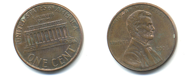 США 1 ЦЕНТ 2006 ЛИНКОЛЬН KM 201b цинк плакированный медью 86-469