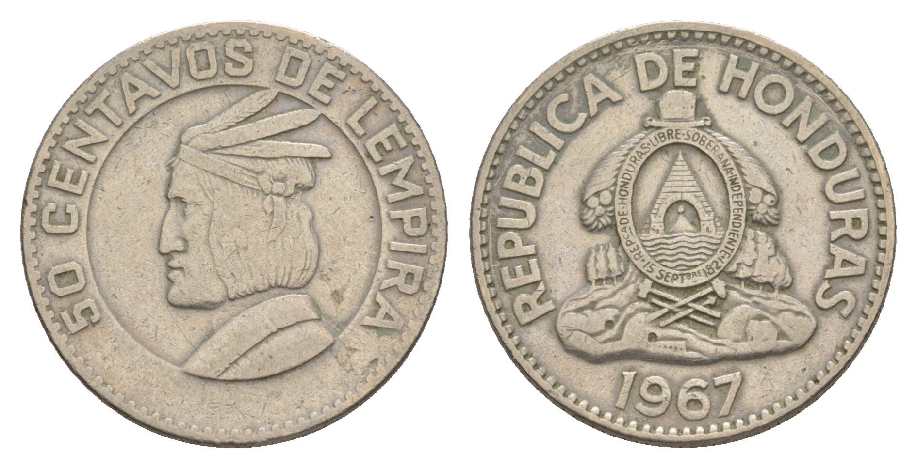 Гондурас 50 сентаво 1967 KM 80 медно-никель 4642-815