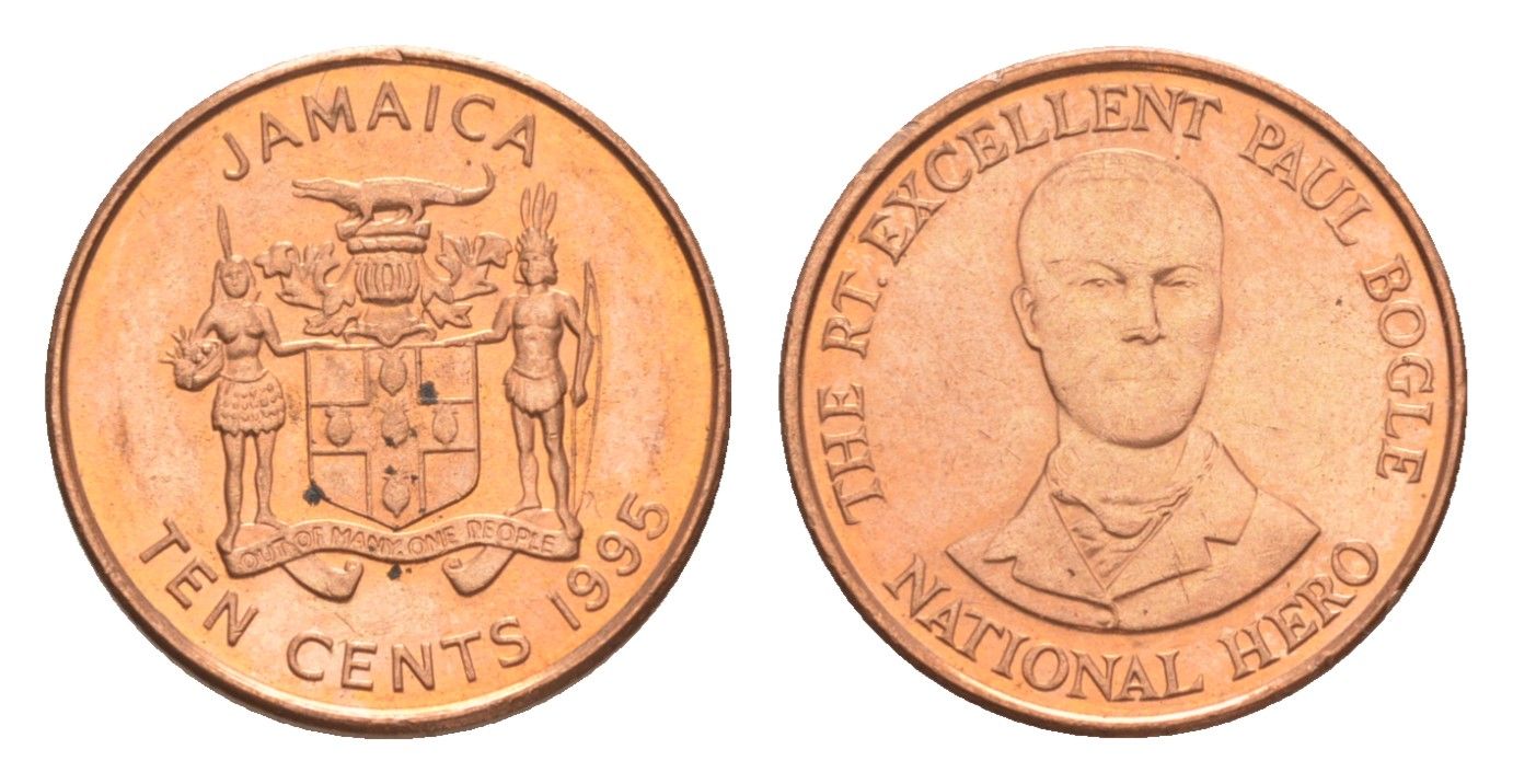 Ямайка 10 центов 1995 KM 146.2 сталь плакированная медью UNC 4643-122