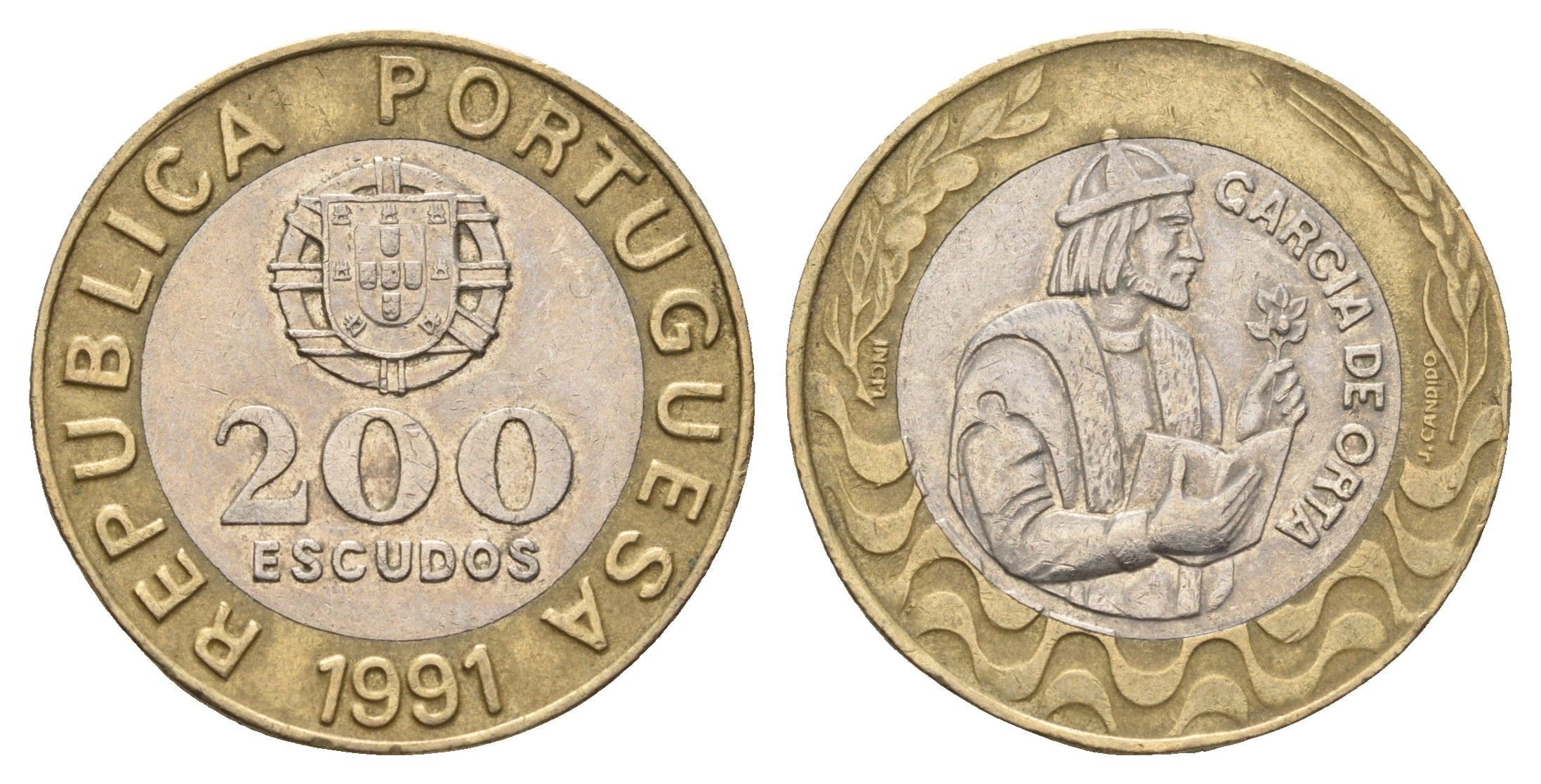 Португалия 200 эскудо 1991 Гарсия Де Орта (1501-1568) KM 655 биметалл 4673-1217