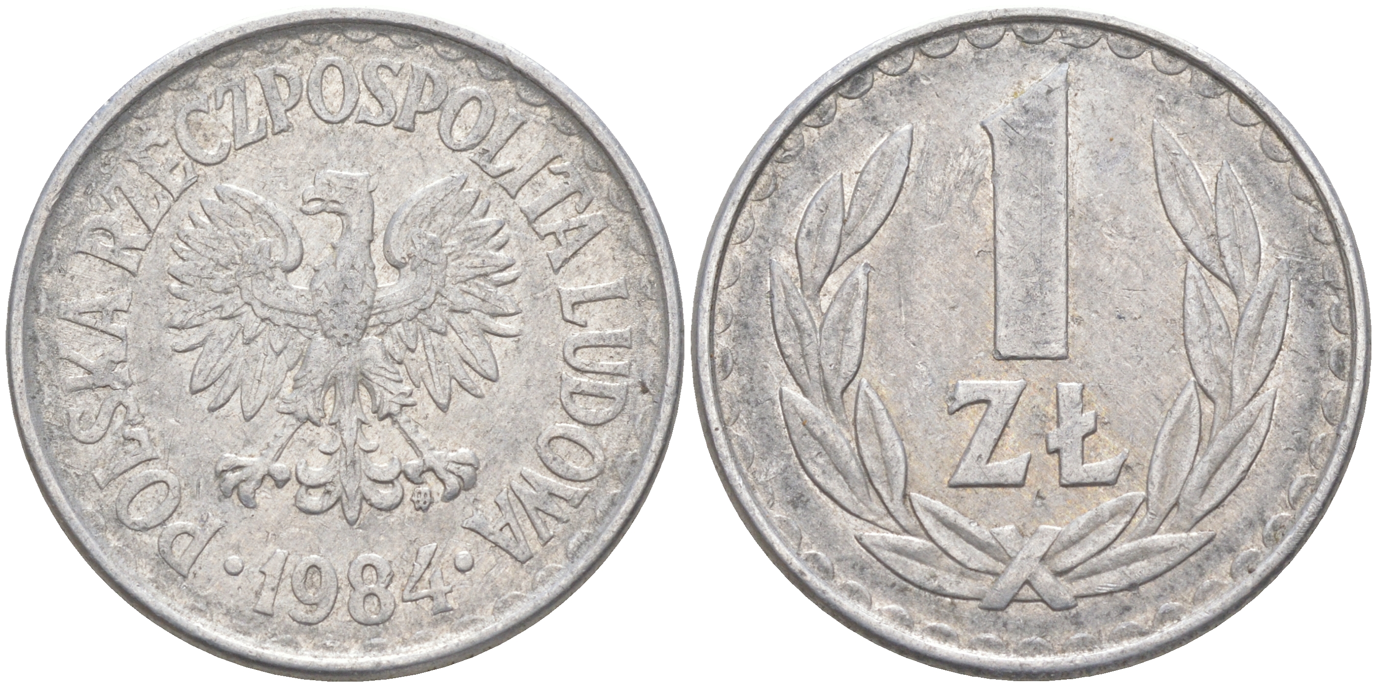 ПОЛЬША 1 ЗЛОТЫЙ 1984 MW KM 49.1 алюминий 106-537