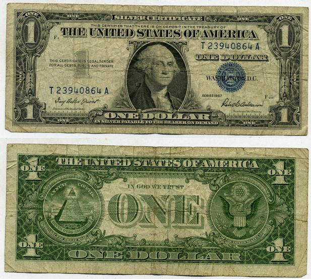 США 1 доллар 1957 Джордж Вашингтон, Priest, Anderson Pick 419 бумага 7219-27-1-2