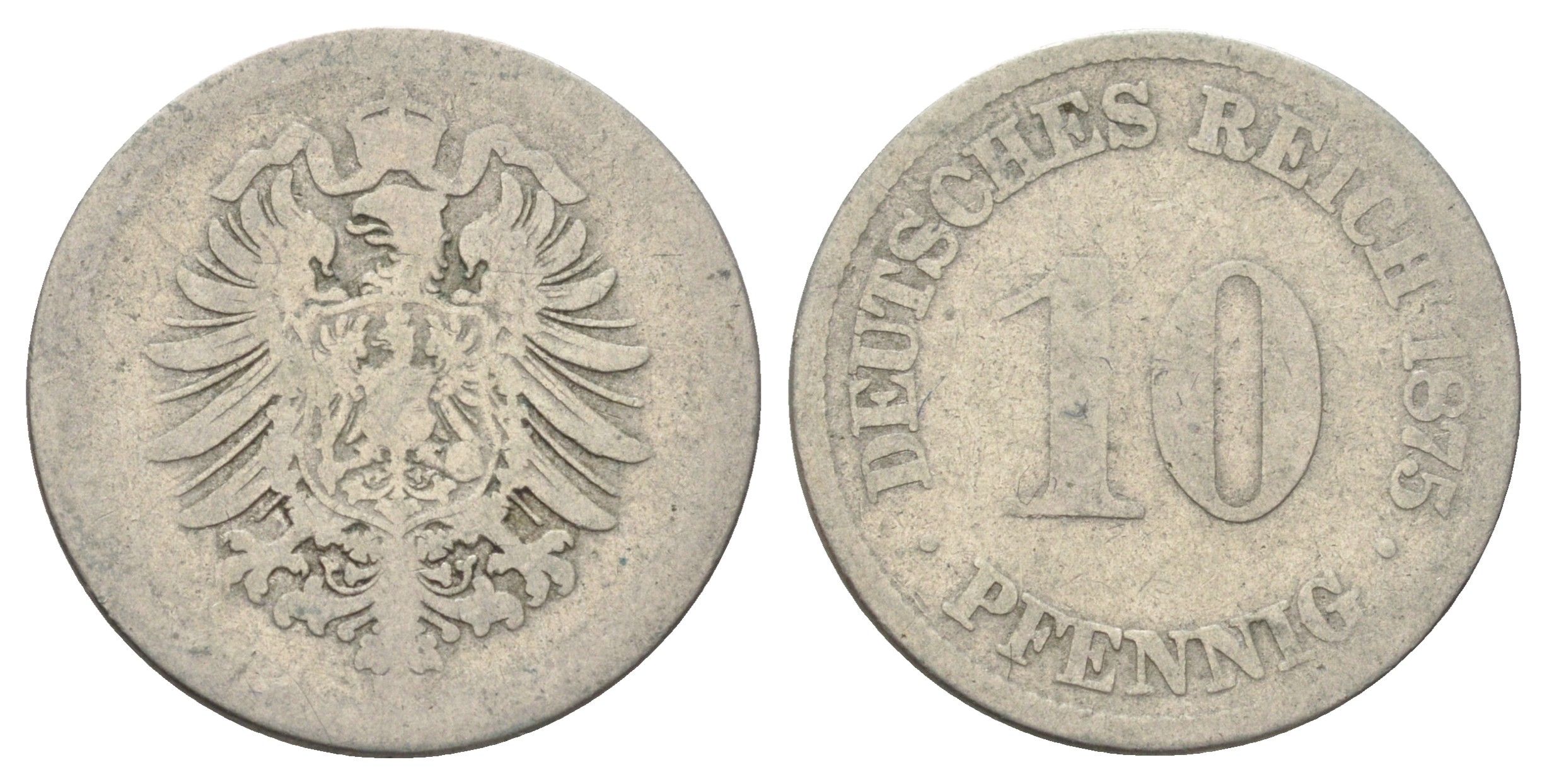 Германия 10 пфеннигов 1875 KM 4, J. 4 медно-никель 4701-1061