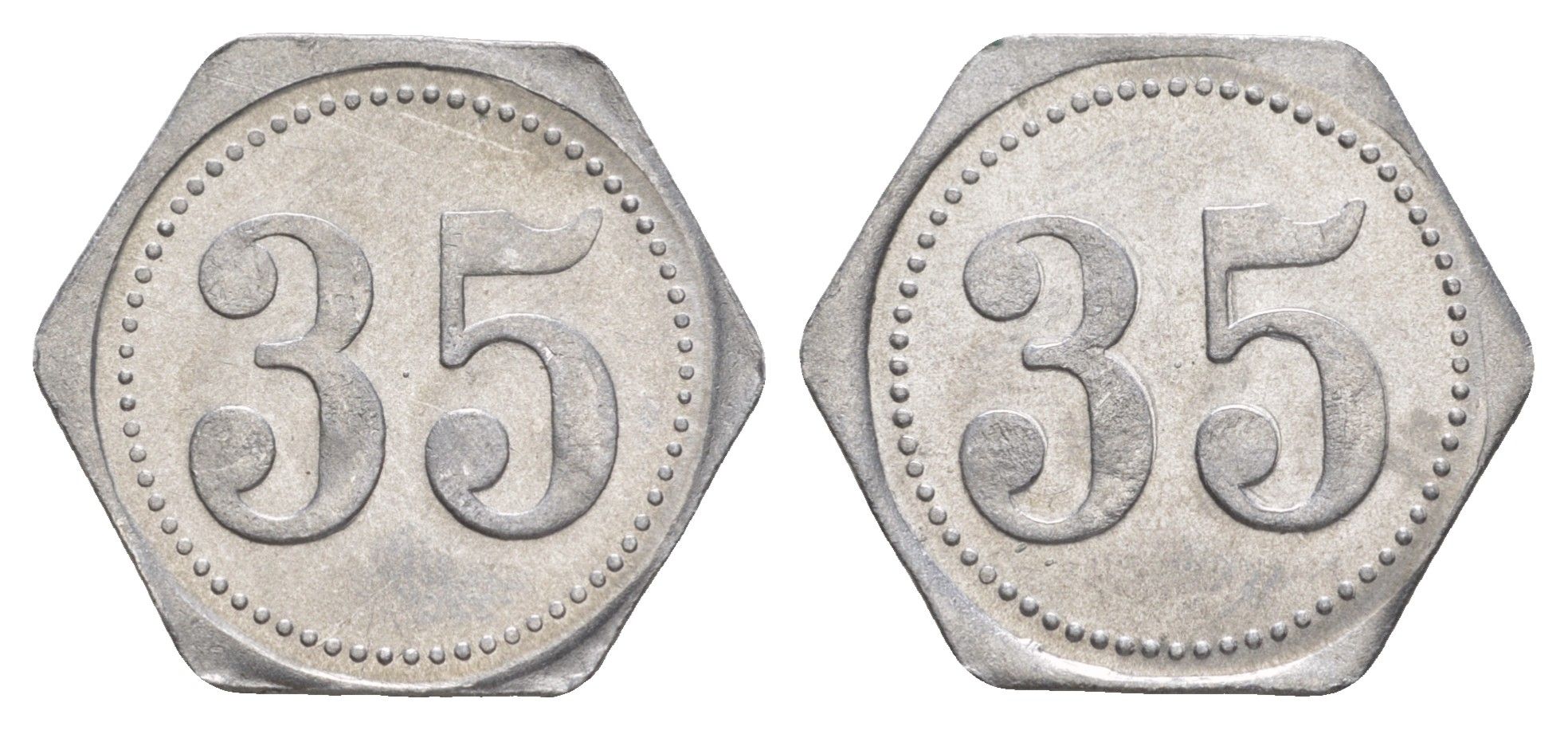 Германия жетон в 35 пфеннигов для приобретения "стакана пива" ND размер 21,5x21,5 мм, вес 0,97 гр алюминий UNC 4638-924