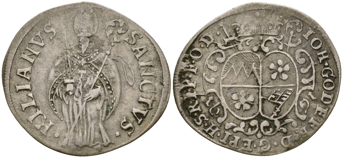 Вюрцбург 1 шиллинг 1691 KM 198.1 биллон 1528-123