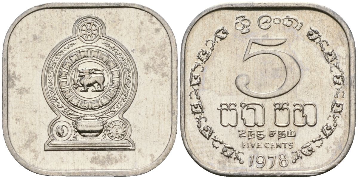 Шри-Ланка 5 центов 1978 KM 139a алюминий 4136-669