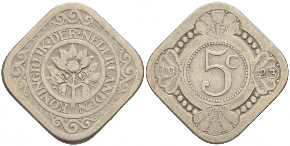 НИДЕРЛАНДЫ 5 ЦЕНТОВ 1923 KM 153 медно-никель 3457-743