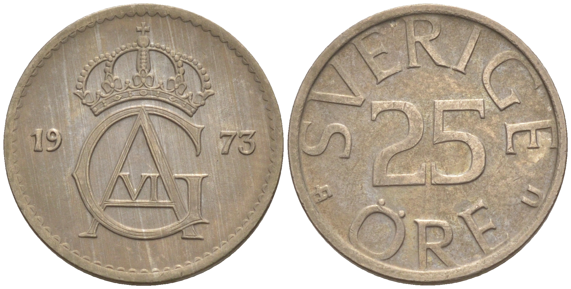 Швеция 25 эре 1978 Карл XVI Густав (1973- ) KM 851 медно-никель UNC 187-843
