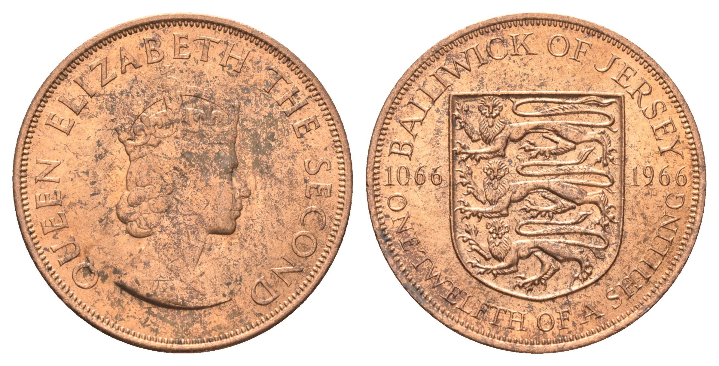 Джерси 1/12 шиллинга 1966 900 лет битве при Гастингсе KM 26 бронза aUNC 4661-125