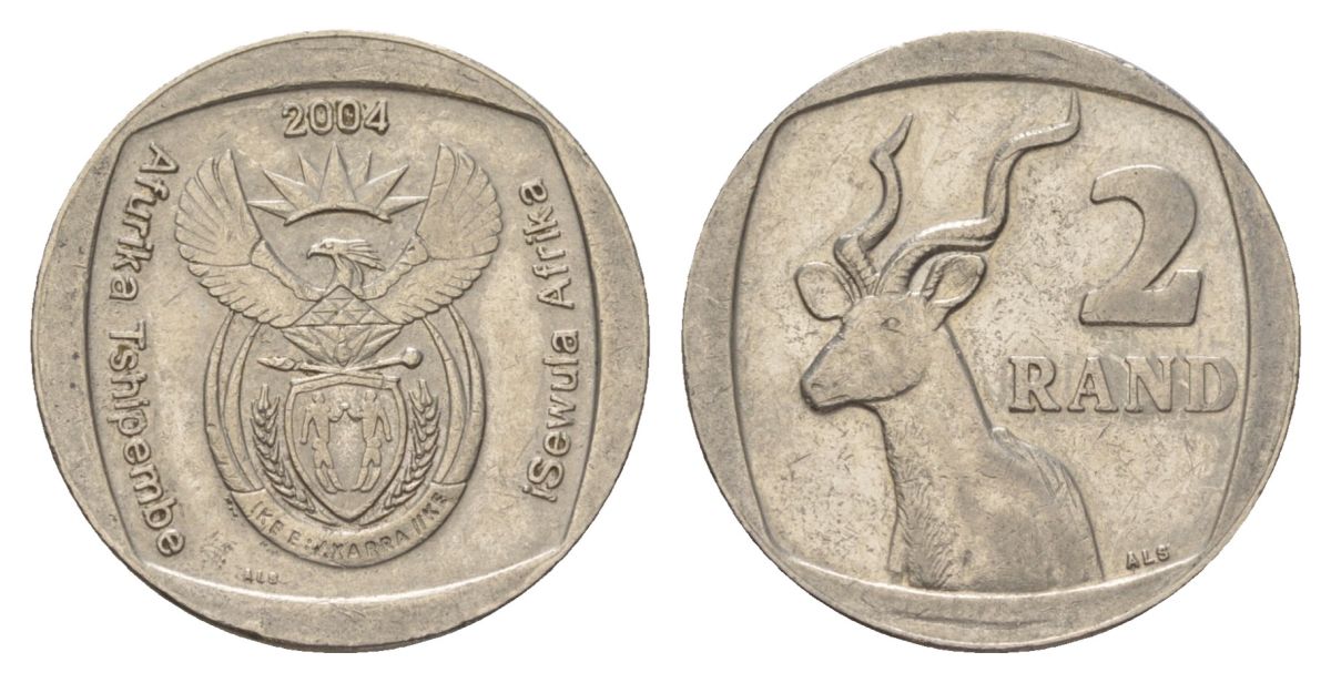 ЮАР 2 ранда 2004 KM 336 медь плакированная никелем 4626-1255
