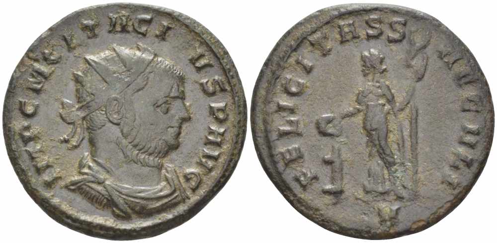 Римская Империя аврелианиан 275 - 276 Тацит FELICITAS SAECVLI Сисция Good Very fine RIC 138 бронза 1073-17-34