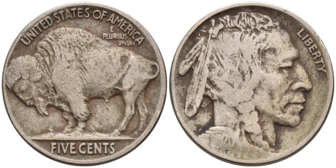 США 5 центов 1920 индеец, бизон KM 134 медно-никель 4563-231