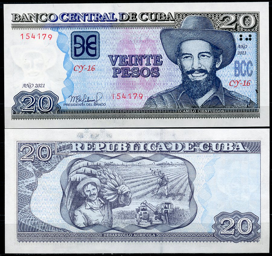 Куба 20 песо 2021 Максимо Гомес, народная война  Pick 122 o  бумага  UNC (пресс) 7202-1-1
