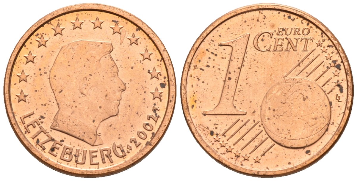 Люксембург 1 евроцент 2002 Великий Герцог Анри KM 75 сталь плакированная медью 4147-763