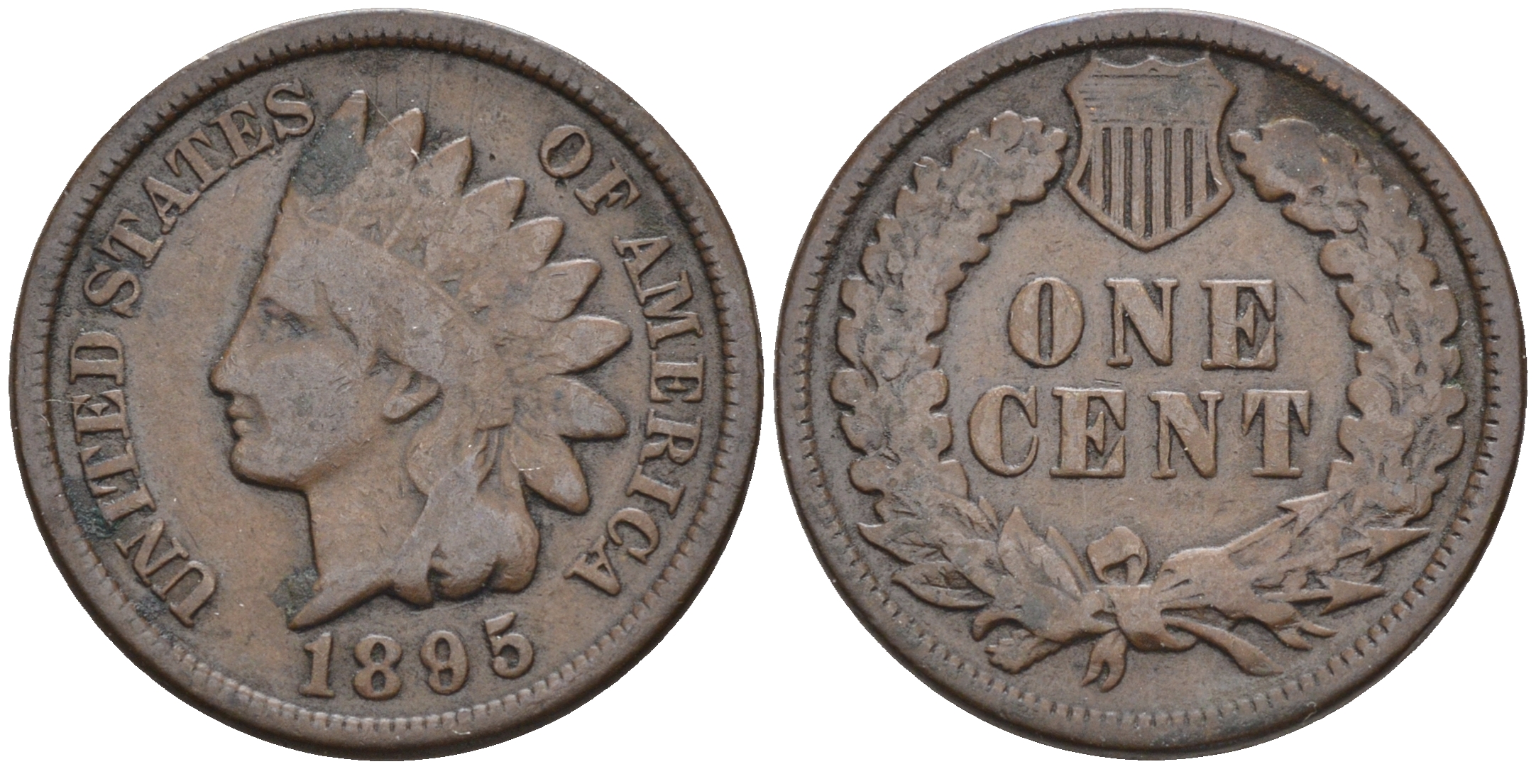 США 1 цент 1895 индеец, Indian head  бронза    4169-132