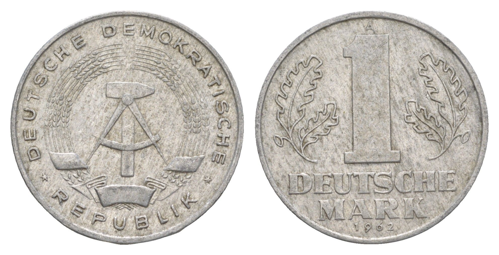 ГДР 1 марка 1962 A KM 13 алюминий 4538-546