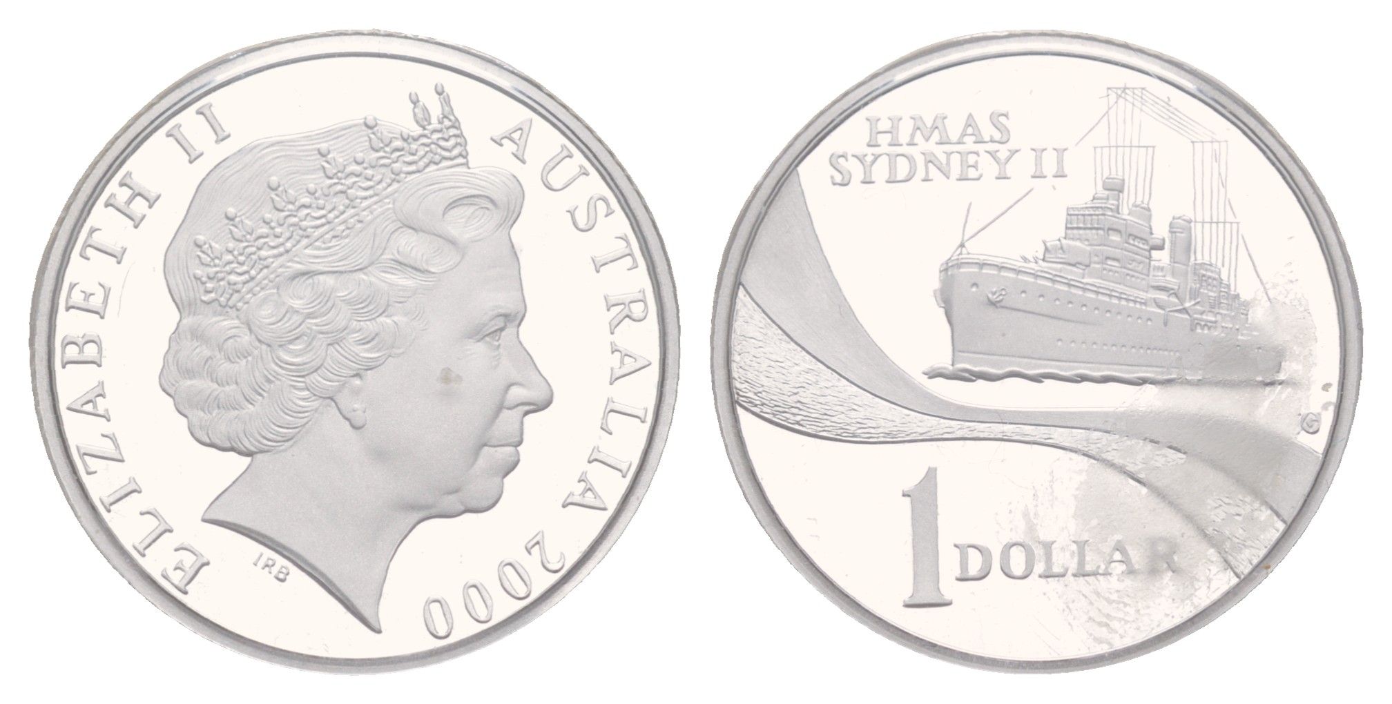 Австралия 1 доллар 2000 HMAS Sydney II KM 422a серебро PROOF 11-132-15