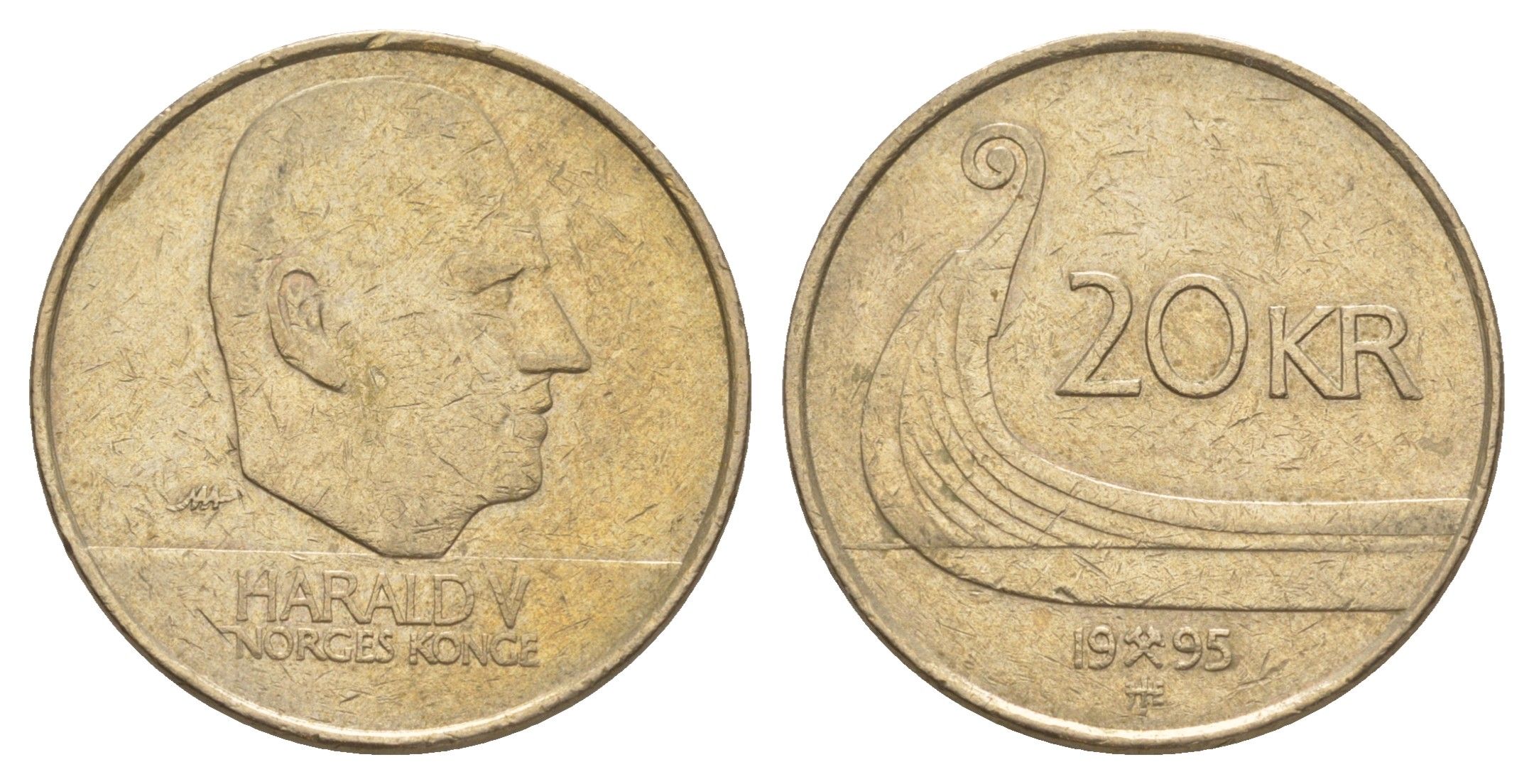 Норвегия 20 крон 1995 KM 453 никель латунь 4633-744