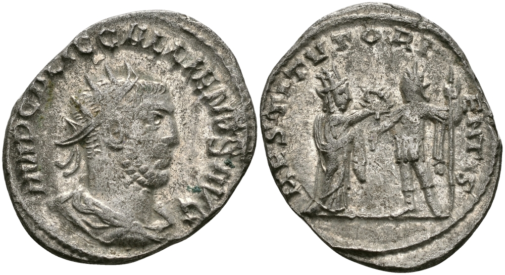 Римская Империя антониниан 255 - 256 Галлиен RESTITVT ORIENTIS Антиохия Good Very fine RIC 448 биллон, серебрение 1073-10-63