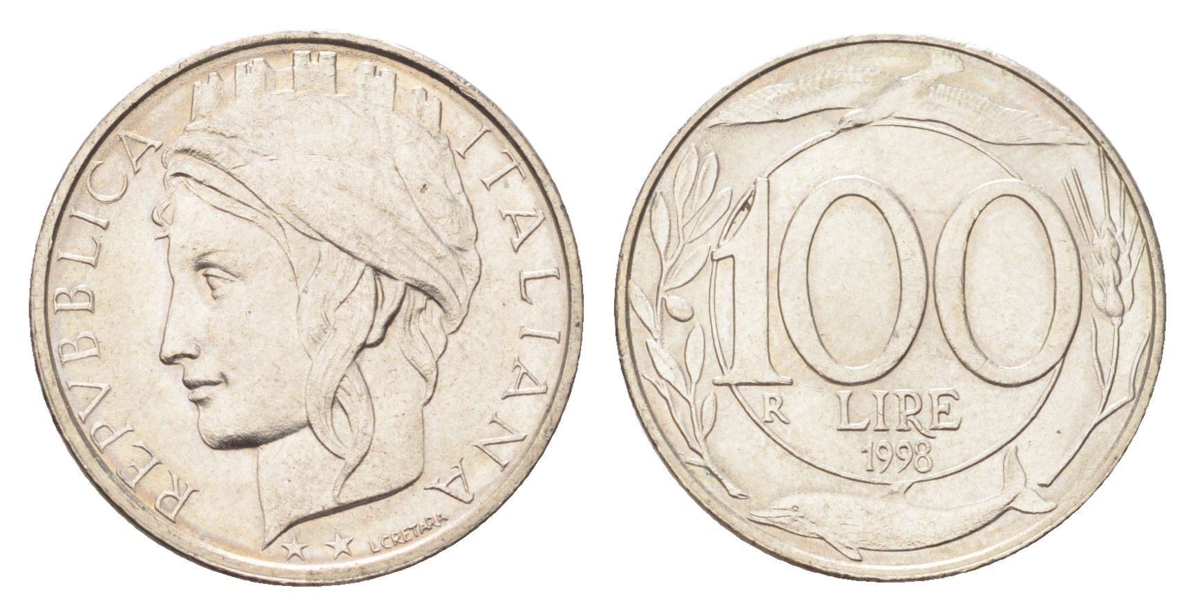 Италия 100 лир 1998 KM 159 медно-никель 4705-214
