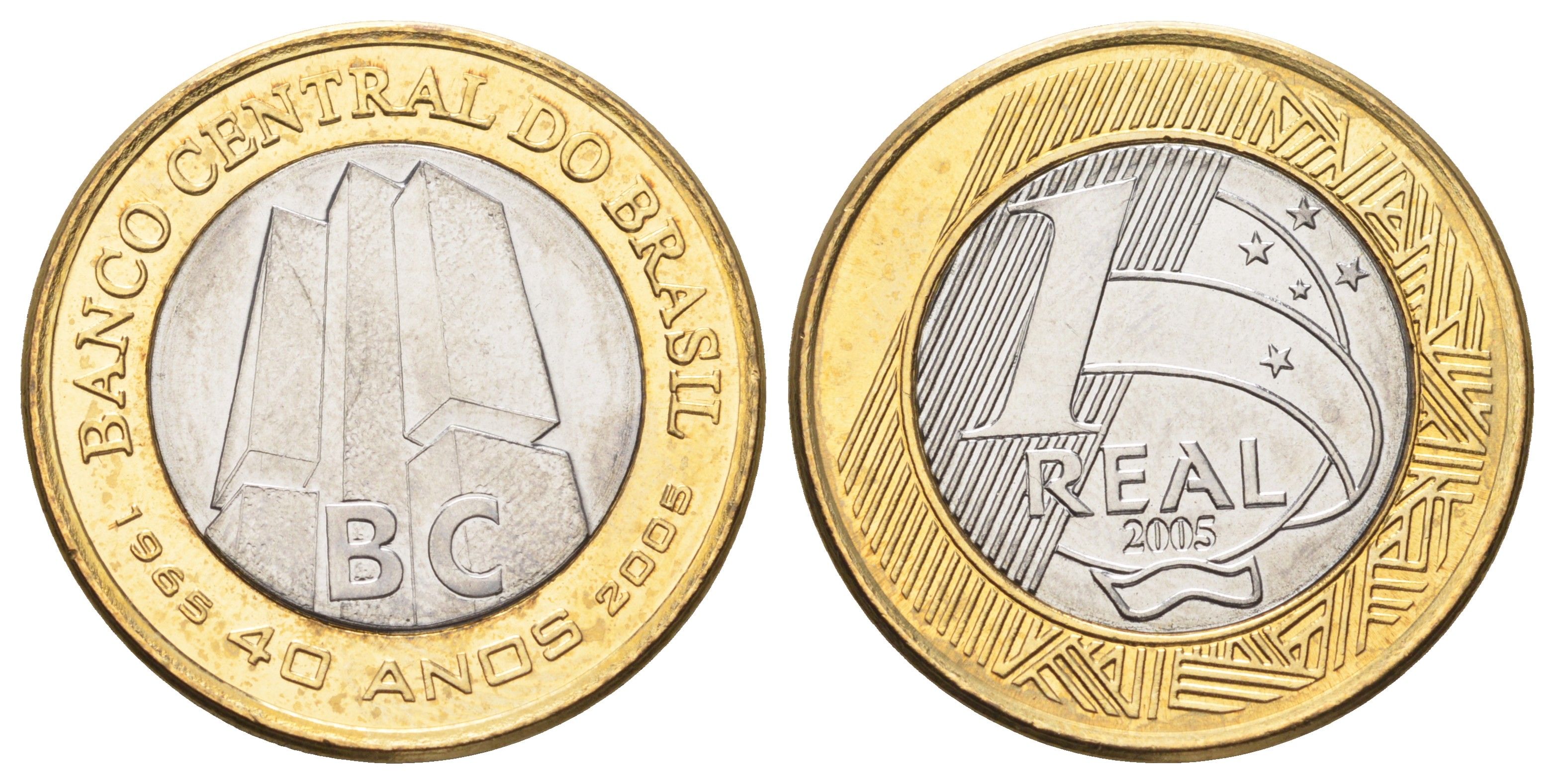 Бразилия 1 реал 2005 KM 668 биметалл UNC 4654-814
