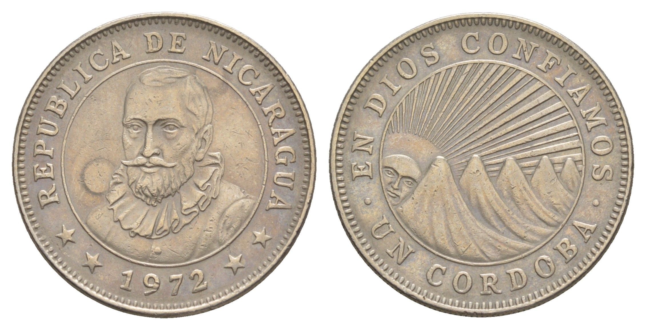 Никарагуа 1 кордоба 1972 KM 26 медно-никель 4641-342