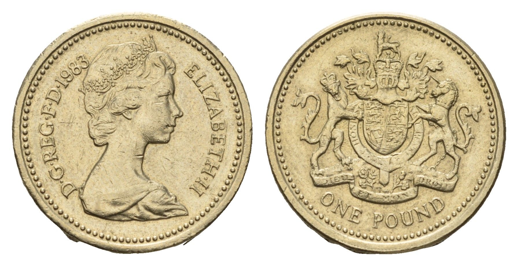 Великобритания 1 фунт 1983 Елизавета II (1952-2022) KM 933, Spink 4221 никель латунь 4675-712