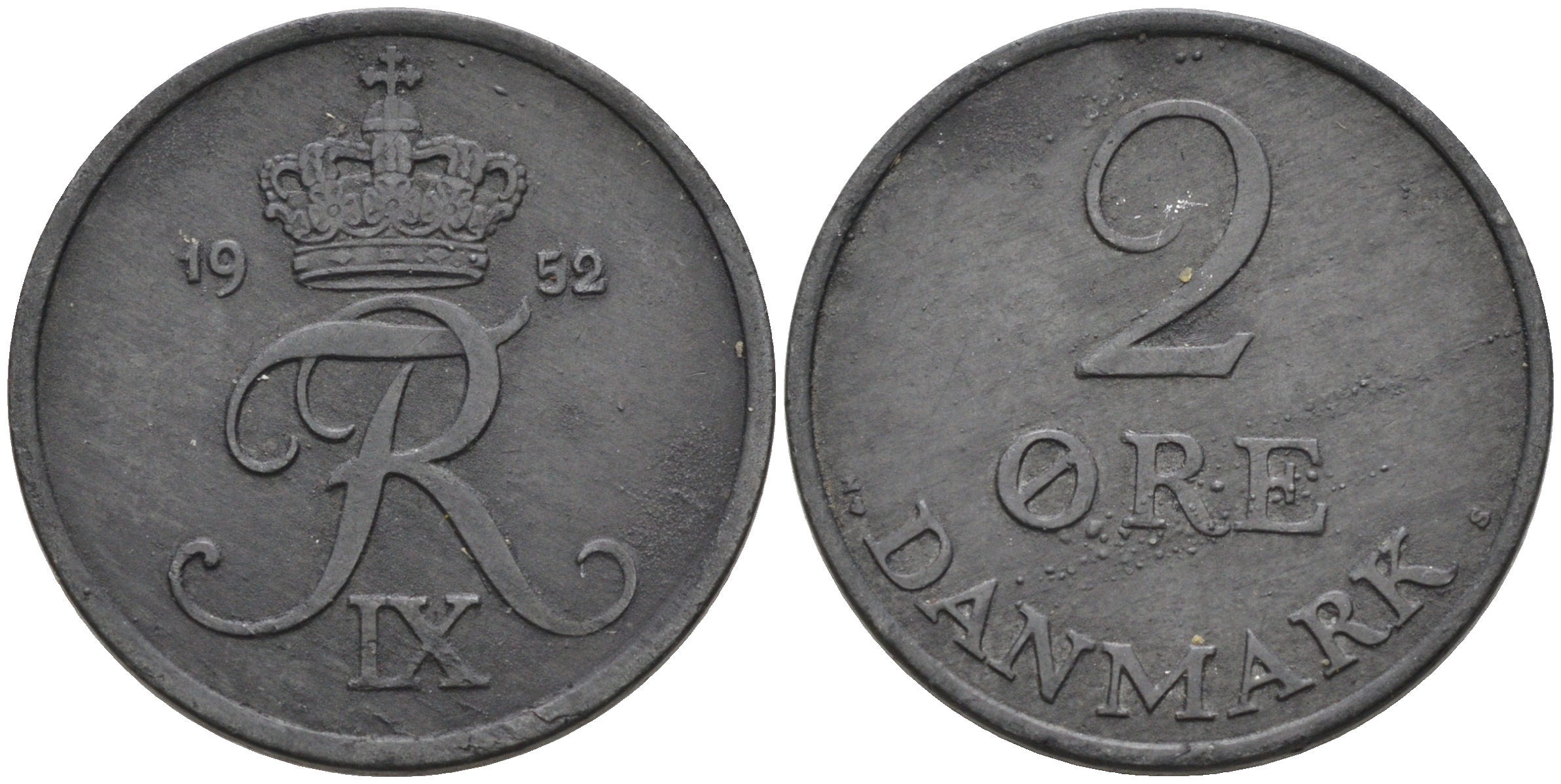 ДАНИЯ 2 ЭРЕ 1952 ФРИДЕРИК IX KM 840.1 цинк 4566-422