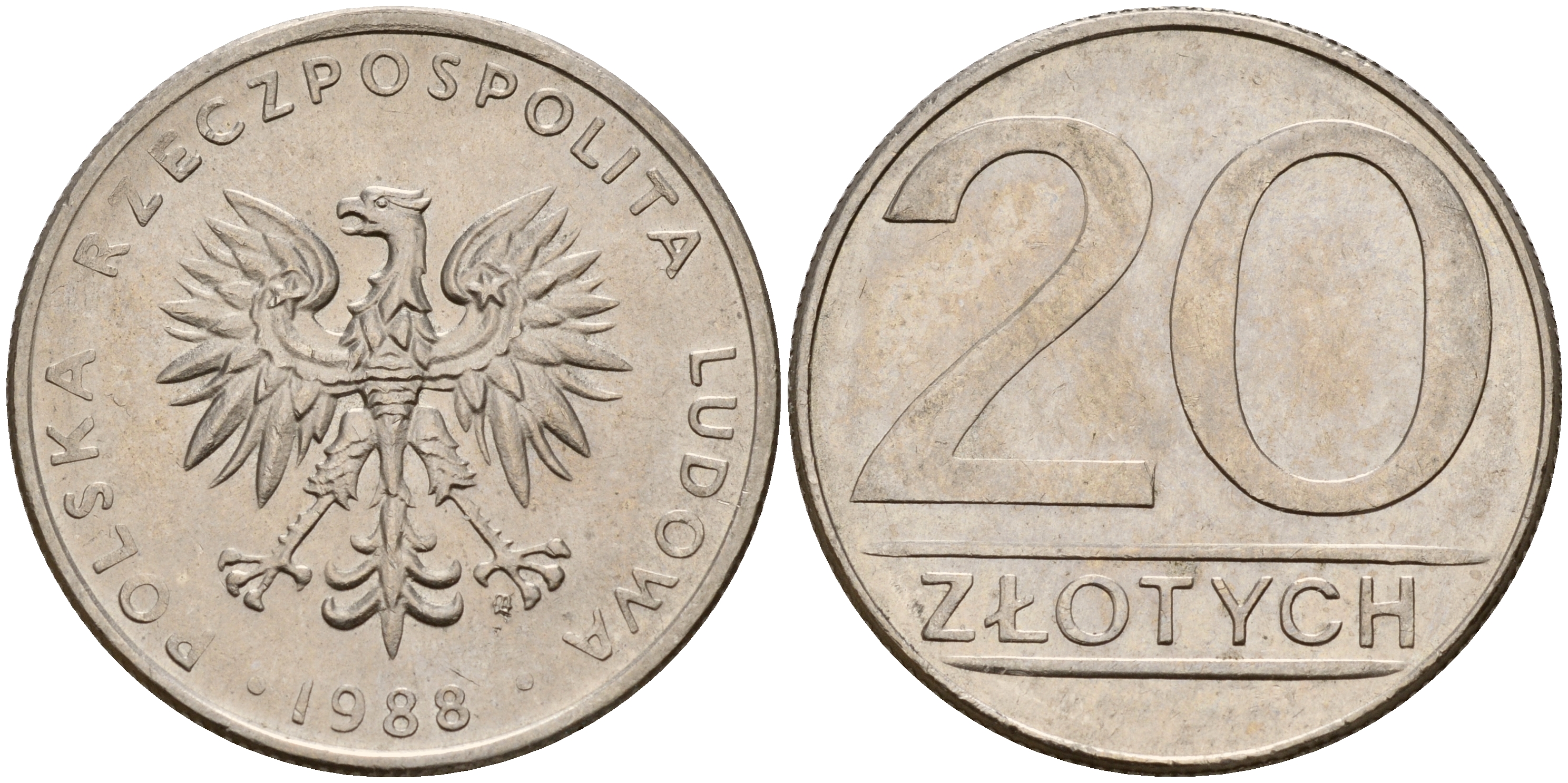 Польша 20 злотых 1988 MW KM 153.1 медно-никель    4601-1122