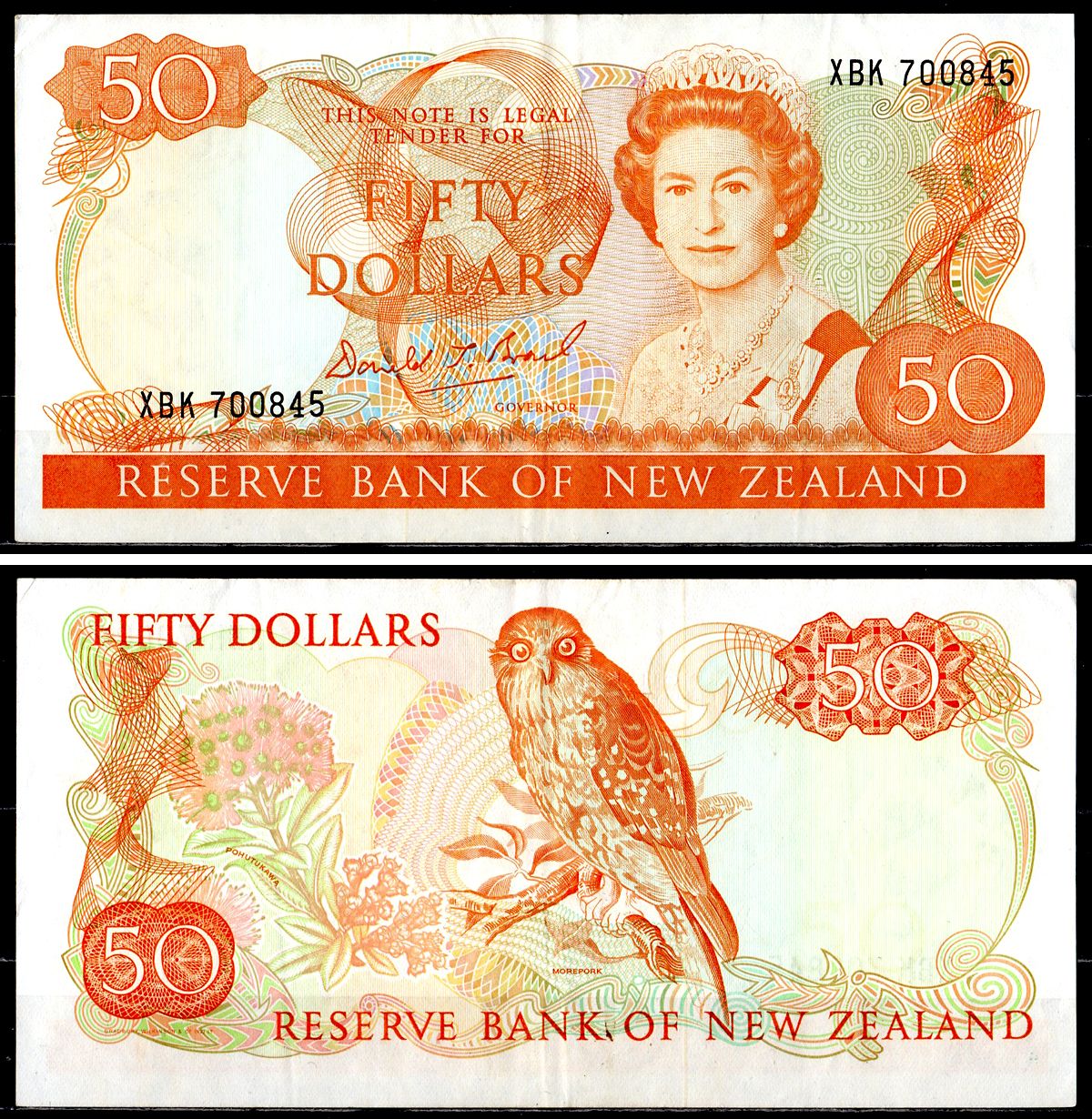 Новая Зеландия 50 долларов ND (1989-1992) Pick 174 b бумага 451-708-2