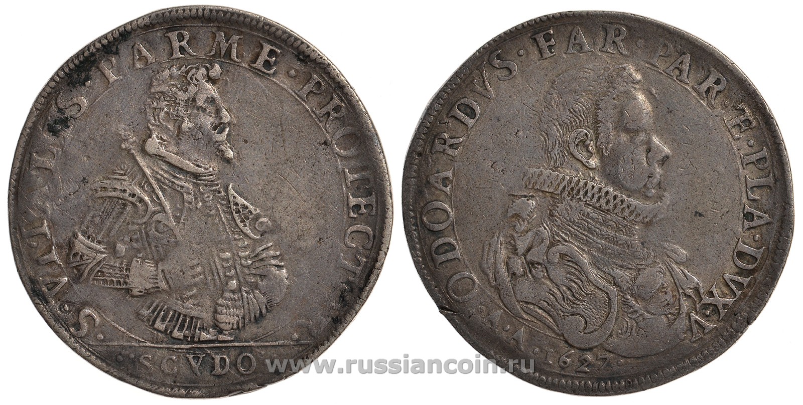 Парма 1 скудо 1627 Одоардо Фарнезе (герцог Пармский) Dav. 4120 серебро 10-005-29