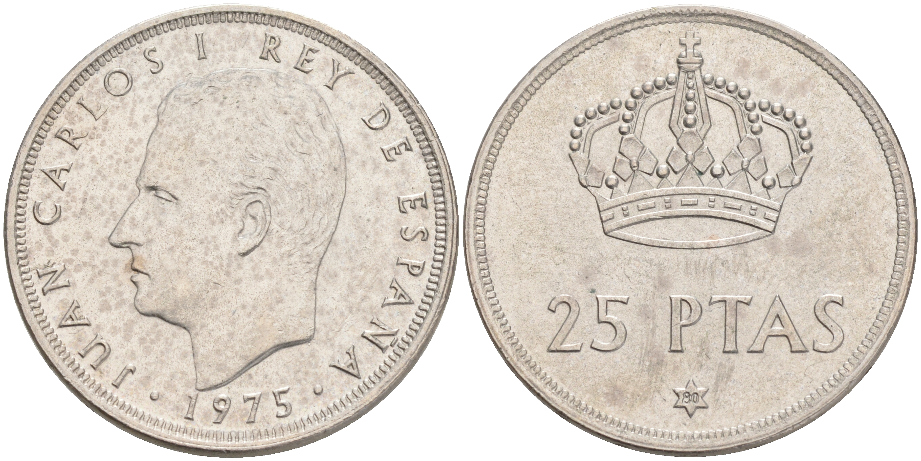 Испания 25 песет 1975 (80) Хуан Карлос I (1975-2014) KM 808 медно-никель 4561-823