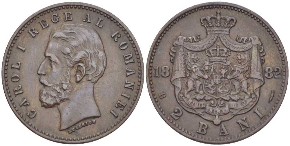 Румыния 2 бани 1882 В, Кароль I (1881-1914) KM 18 медь    441-924