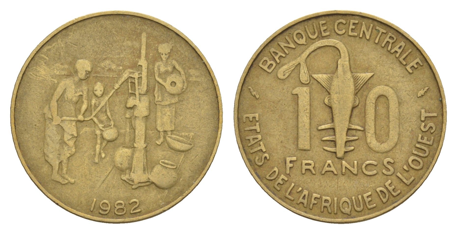 Западная Африка (BCEAO) 10 франков 1982 KM 10 медь алюминий никель 4656-837