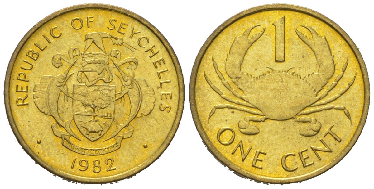 Сейшельские Острова (Сейшелы) 1 цент 1982 KM 46 латунь UNC 192-463