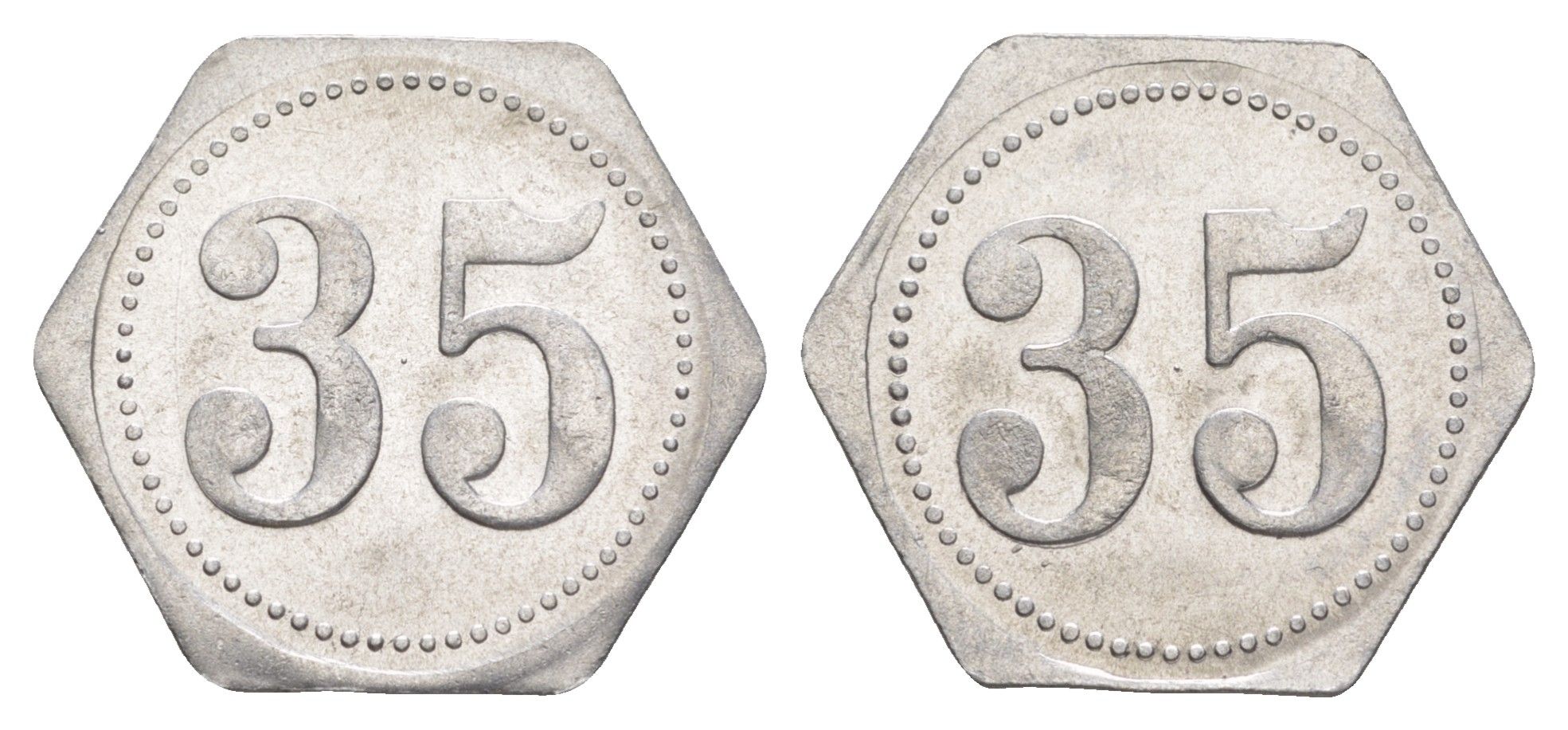 Германия жетон в 35 пфеннигов для приобретения "стакана пива" ND размер 21,5x21,5 мм, вес 0,97 гр алюминий UNC 4638-931