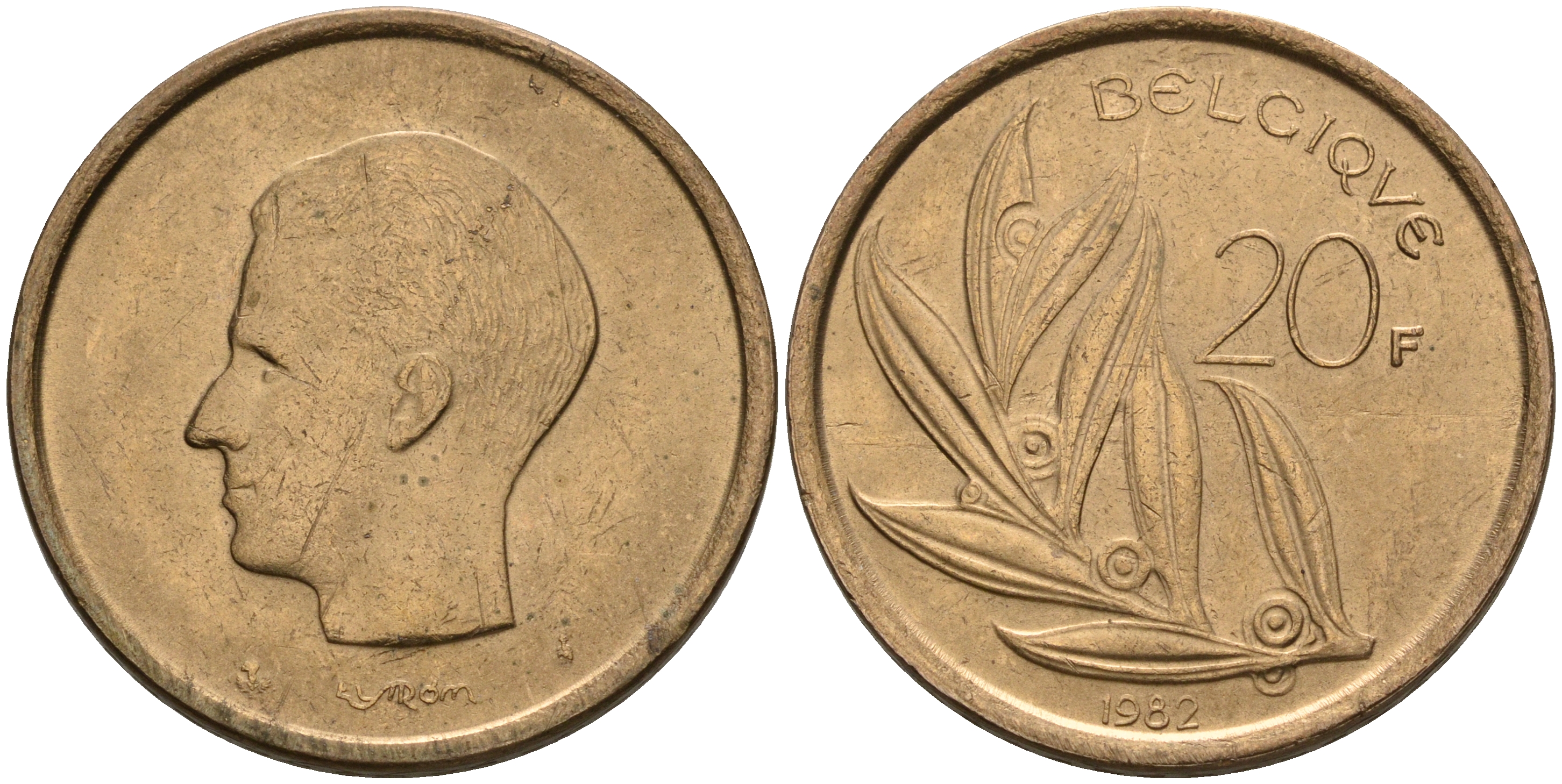 Бельгия 20 франков 1982 Belgique, Бодуэн I (1951-1993) KM 159 никель бронза 4603-945