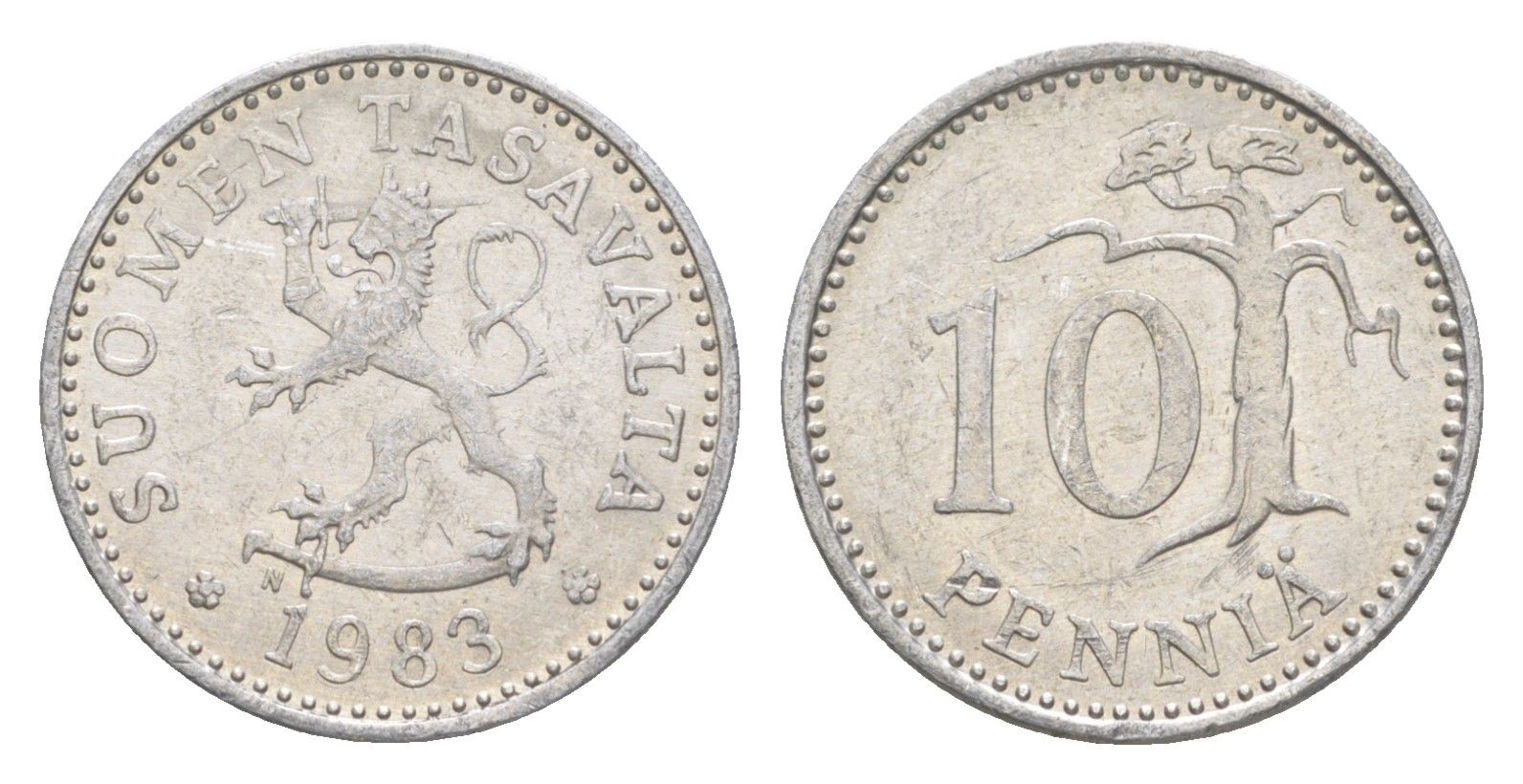 Финляндия 10 пенни 1983 KM 46a алюминий 4647-344