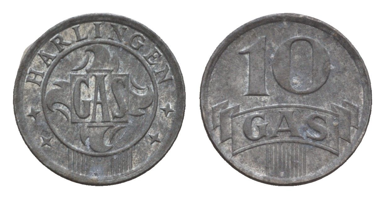Нидерланды, Харлинген жетон на газ в 10 центов ND (1942) цинк UNC 4651-1234