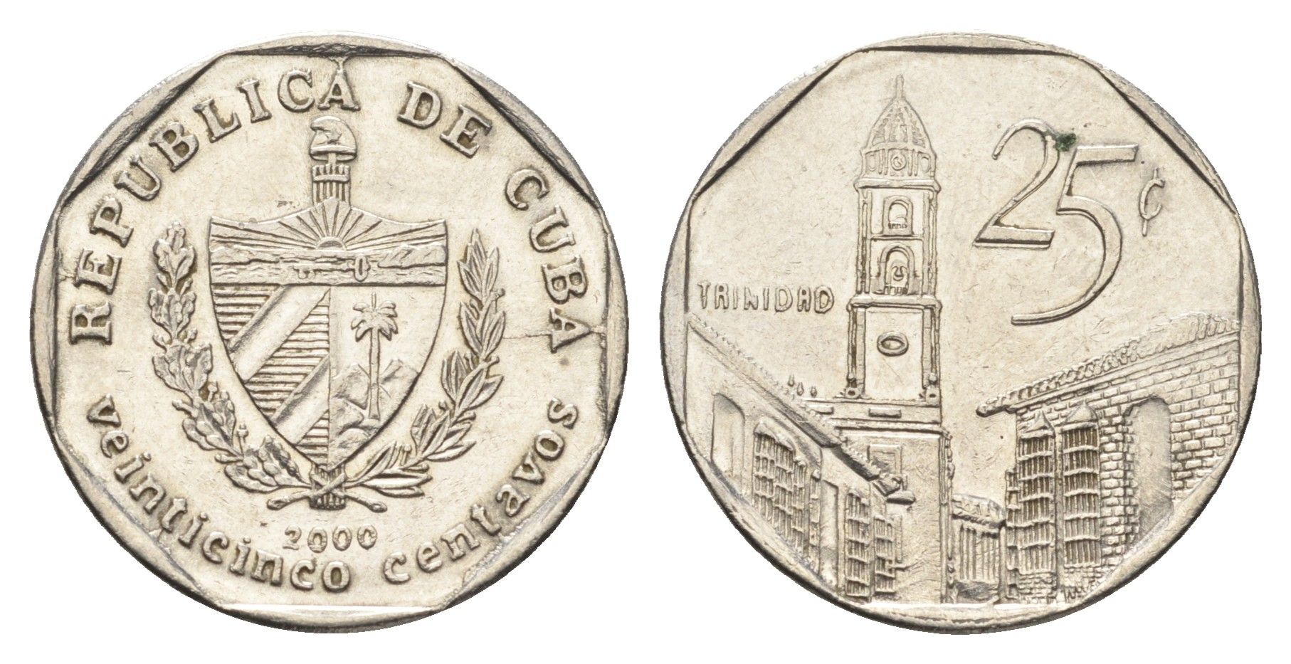 Куба 25 сентаво 2000 площадь в Тринидаде KM 577 сталь плакированная никелем aUNC 4663-846