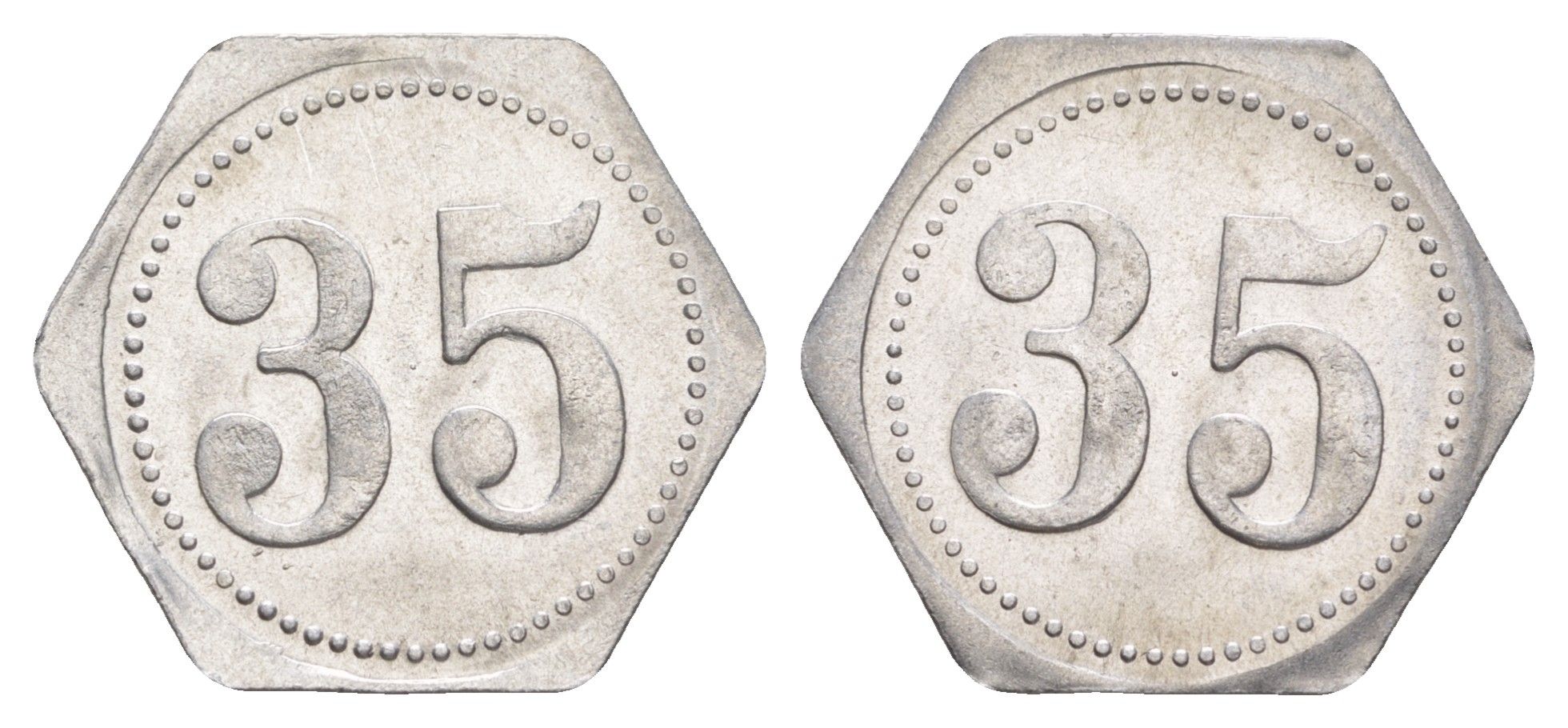 Германия жетон в 35 пфеннигов для приобретения "стакана пива" ND размер 21,5x21,5 мм, вес 0,97 гр алюминий UNC 4638-927