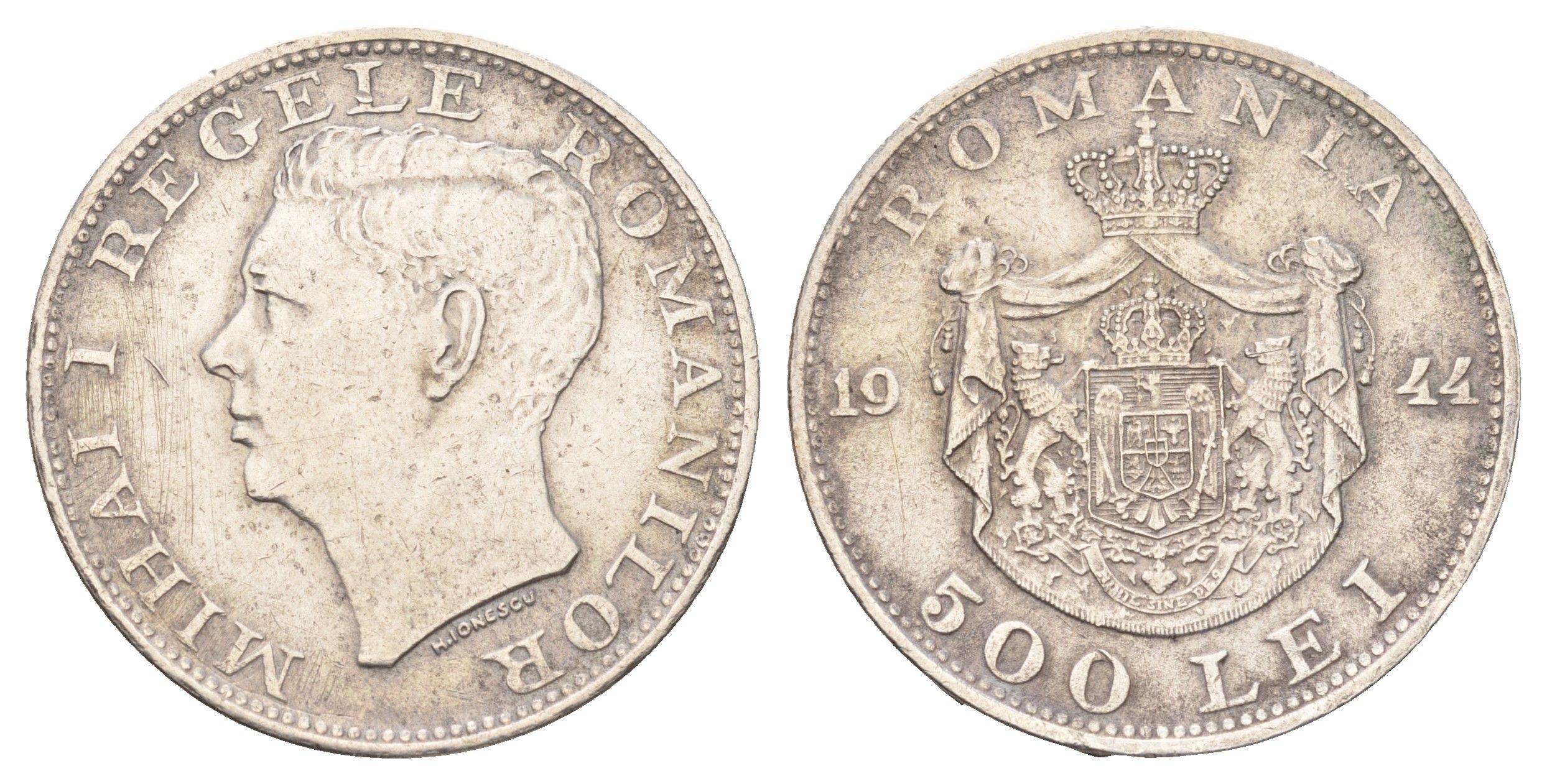 Румыния 500 леев (лей) 1944 Михай I (1940-1947) KM 65 серебро 111-143