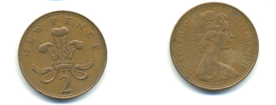 Великобритания 2 пенса 1971 Елизавета II (1952-2022) KM 916, Spink 4235 (C1) бронза 59-1421