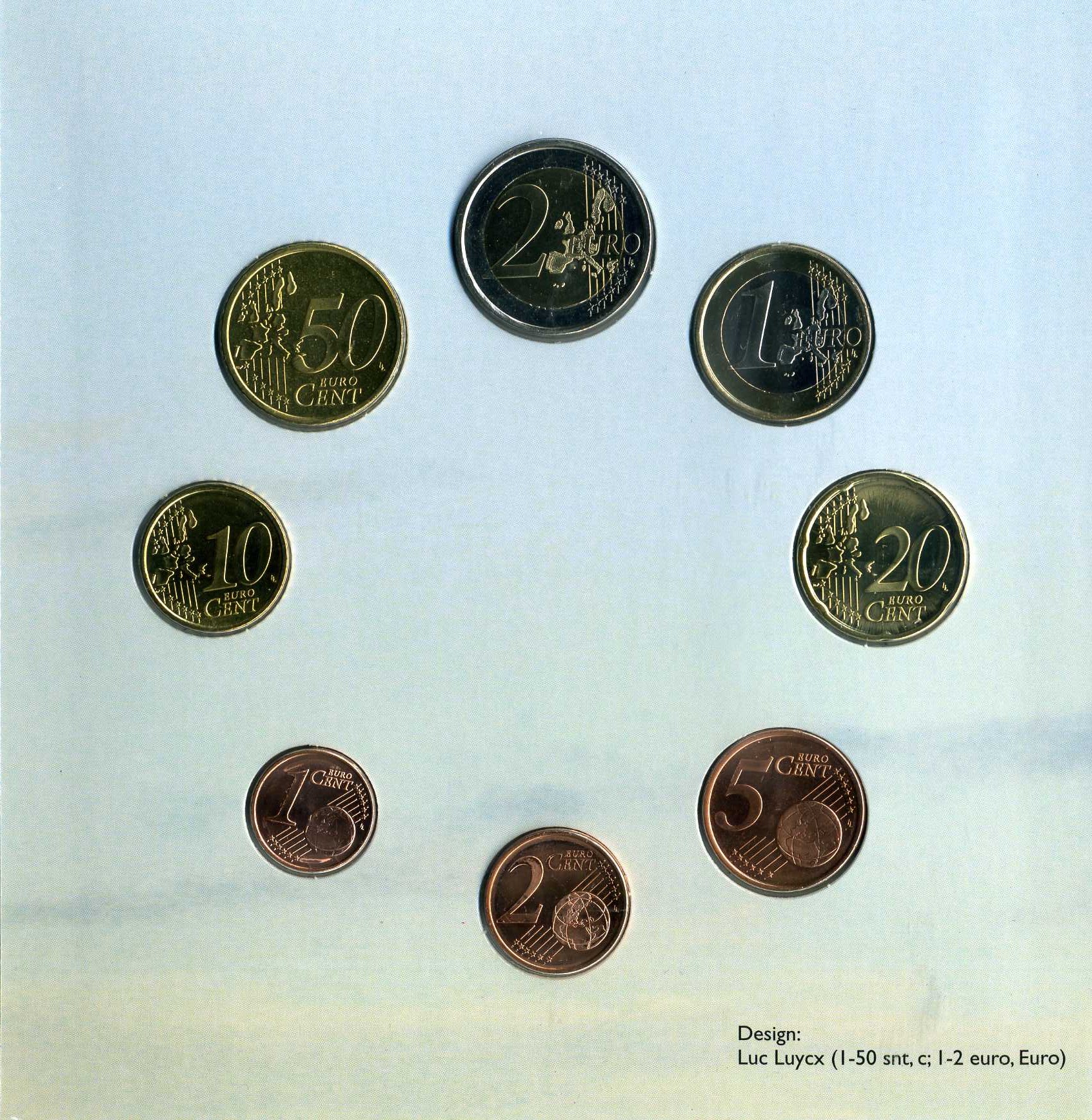 Финляндия набор из трех евронаборов по 8 монет в каждом 1999, 2000, 2001 официальный набор в оригинальном буклете  биметалл  UNC  5-6-1-14